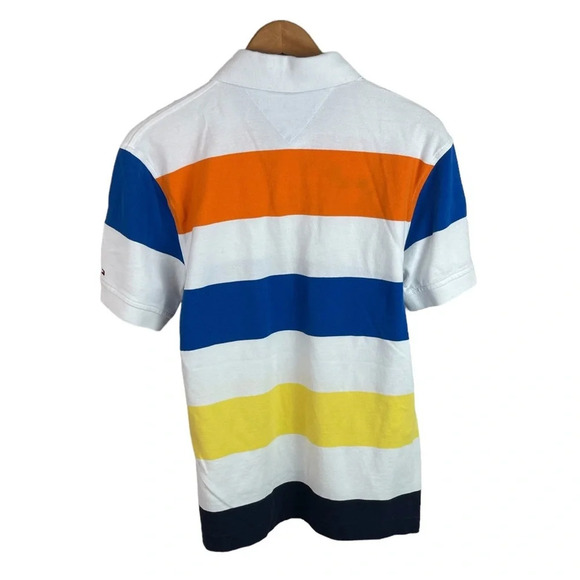 PO465 Mens Tommy Hilfiger Designer Color Block Preppy Polo Shirt M - Picture 4 of 5